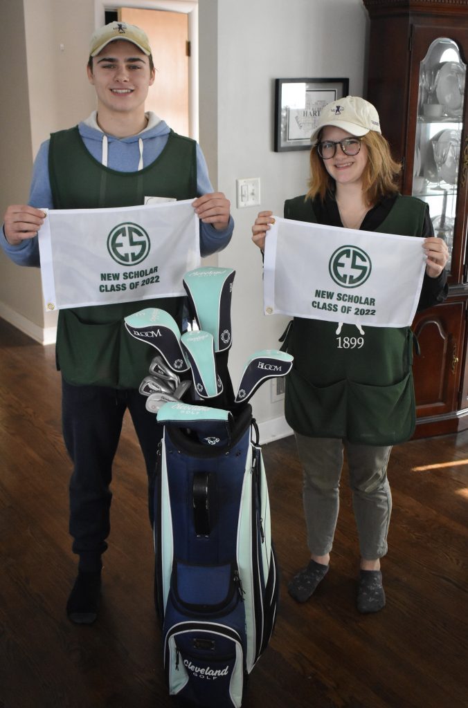 Twins Casey and Caroline Hart, of La Grange, will attend college for free as Chick Evans Scholars. Seniors at Lyons Township High School, they both are caddies at the La Grange Country Club. (Photo by Steve Metsch) 