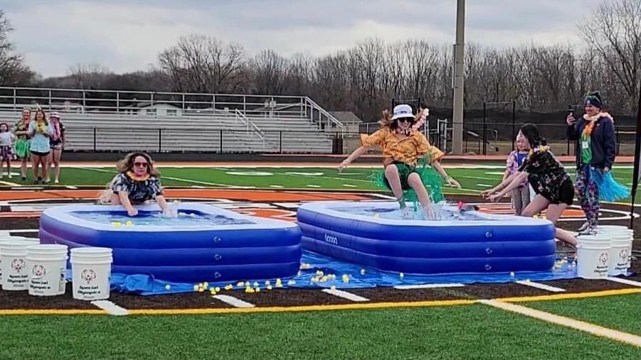Two of the plungers at Shepard High School's Polar Plunge on March 10. (Photos by Kelly White)