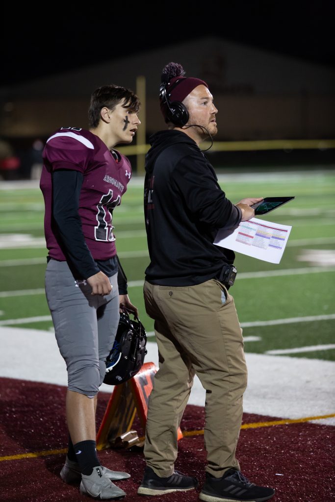 New Argo head football coach Phil Rossberg on the sidelines during a game last season. (Photo courtesy of Argo High School)