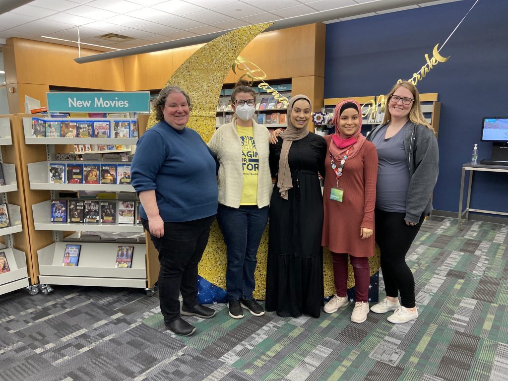 The Chicago Ridge Public Library is proudly hosting a Ramadan Giving Project through May 3 at the library. Pictured (from left) Chicago Ridge Public Library Director, Dana Wishnick; Youth Services Manager, Irene Ciciora; and staff members, Nancy Dartalib, Salimah Boufath, and Samantha Zimmerman. (Supplied photos)