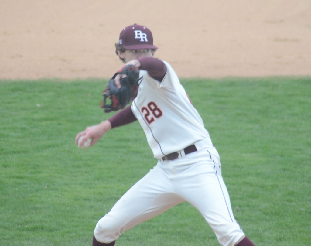 Purdue-bound junior Cole Van Assen fires a pitch for Brother Rice against Providence on Thursday. Photo by Jeff Vorva