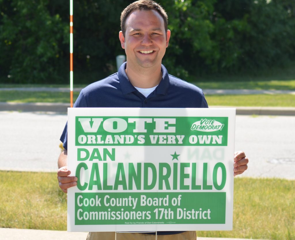 Former Orland Park trustee Dan Calandriello beat LaGrange Trustee Lou Gale to win the Democratic nomination in the 17th Cook County District. (Photo by Jeff Vorva)