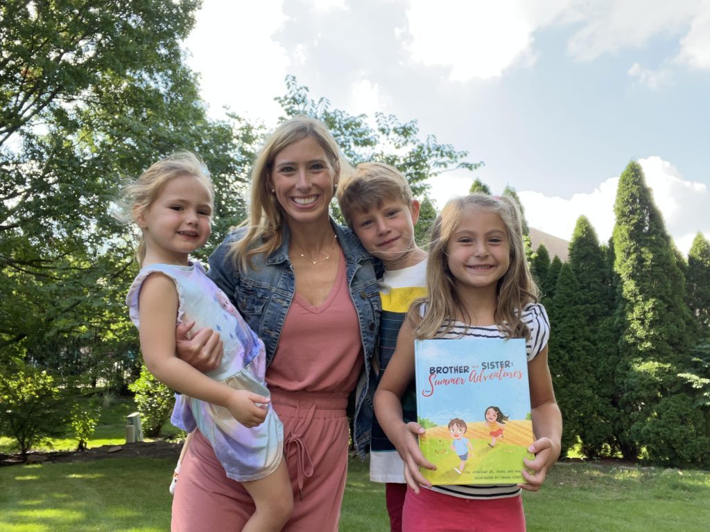 Palos Park authors of "Brother and Sister: Summer Adventures," Lisa Herpy, and her children, Mia, 4; Jonathan, 7; and Diana, 6. (Supplied photo)
