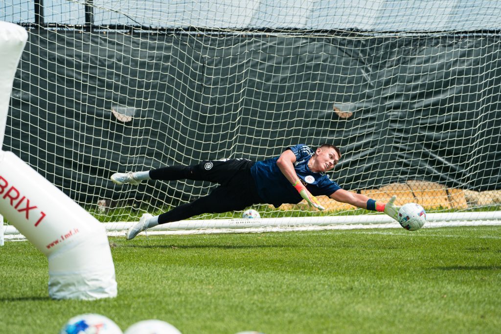 Fire goalie Gabriel "Gaga" Slonina and his teammates have four games scheduled at SeatGeek Stadium in the coming months. Photo courtesy of Chicago Fire