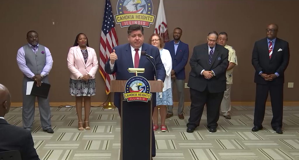 Pritzker highlights Rebuild Illinois funding for Cahokia Heights sewers, Rend Lake Resort