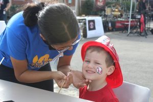 regional orland fire open house 2022 four year old AJ Chojnacki of Orland Park getting his face painted