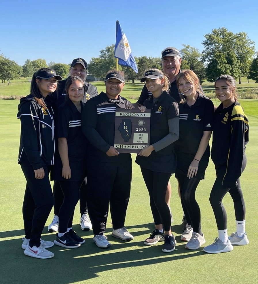 In just its second year as a team, St. Laurence's girls golfers won a regional title. Photo courtesy of St. Laurence