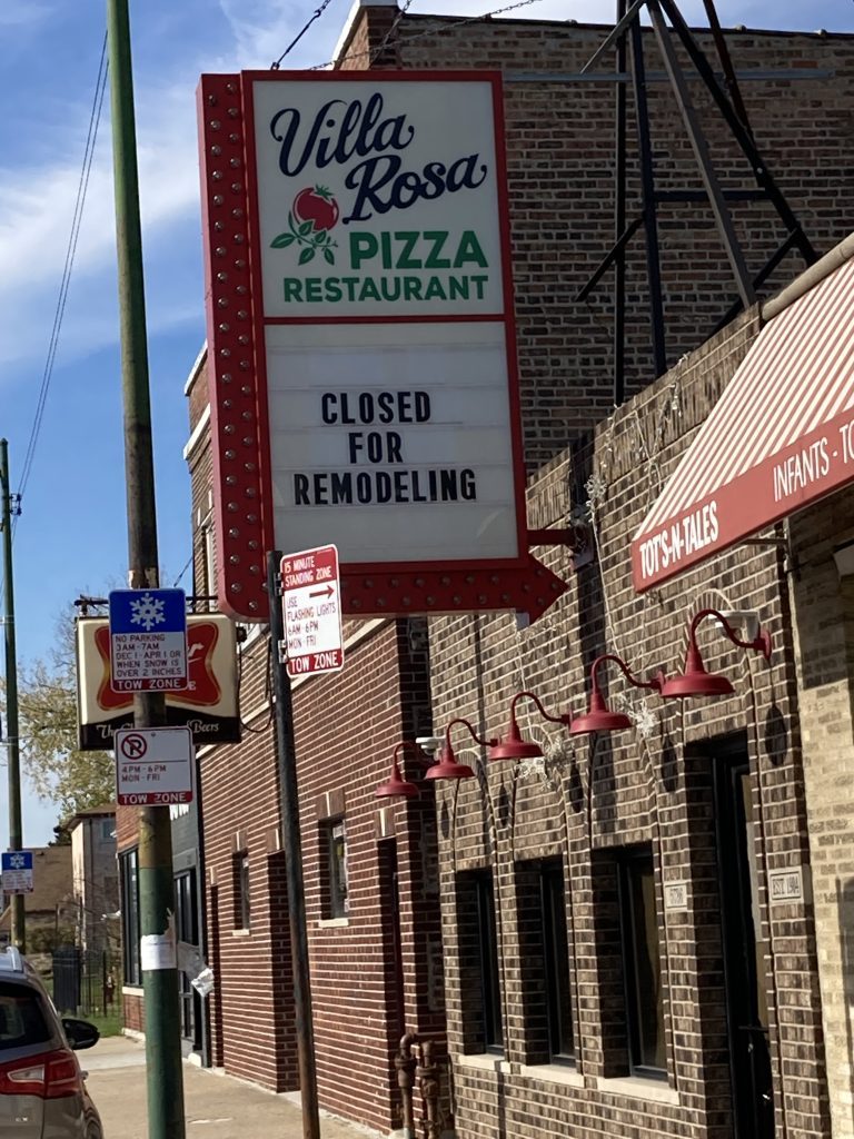 On its marquee, Villa Rosa, 5786 S. Archer, promises a remodeled pizzeria. --Greater Southwest News-Herald photo by Tim Hadac