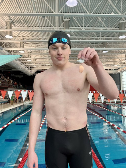 Lyons' Quinn Collins qualified for the boys state swim meet in two individual and two relay events. Photo by Lyons Township