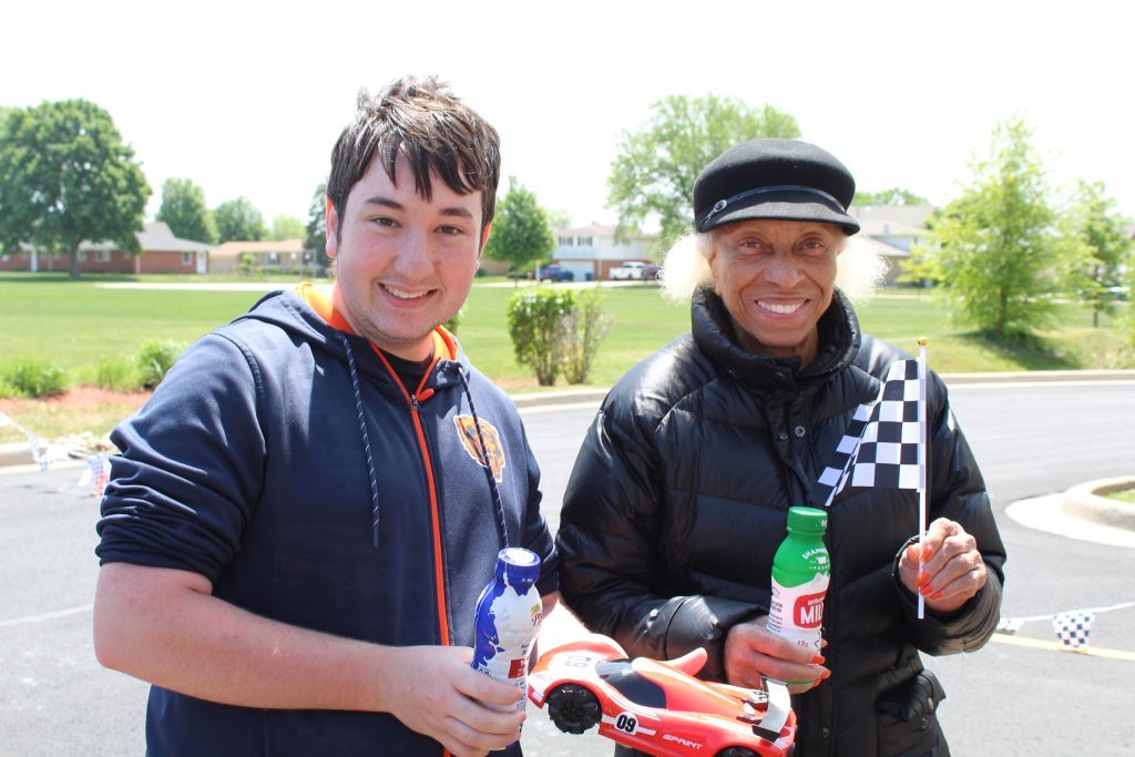 Grace Point Place residents at 5701 W. 101st St. in Oak Lawn celebrated the Indy 500 on May 25 with a remote-control car race against students from AERO Special Education Cooperative from School District 806. (Supplied photos)
