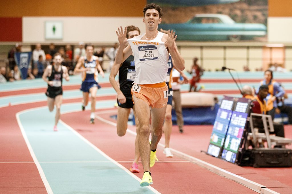 Orland Park native Dylan Jacobs, a graduate transfer who runs distance for the Tennessee track and field team, set a new personal record and three other all-time marks in his first outdoor event as a member of the Volunteers.. Photo By Cayce Smith/Tennessee Athletics