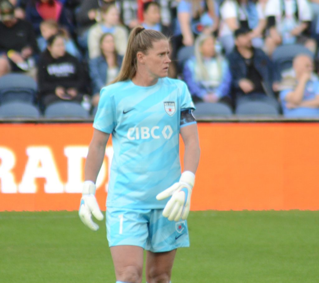 Alyssa Naeher had a clean sheet against Orlando on May 27 and was honored for a milestone after the game. Photo by Jeff Vorva