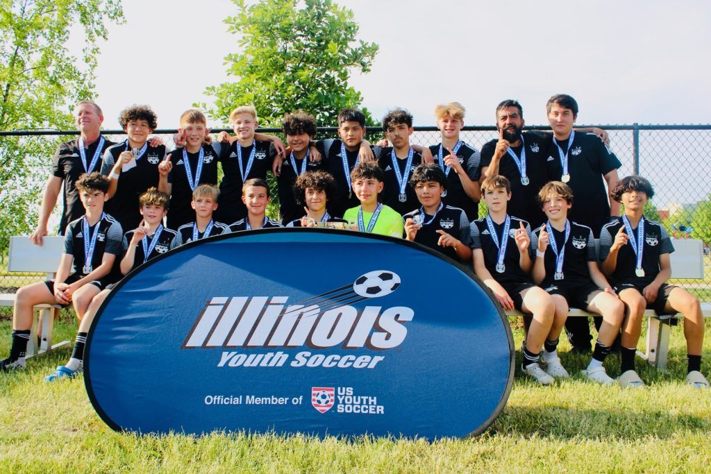 Chicago Rogue Football Club’s U14 team (from left, top row) Josh L (coach), Matthew R, Brayden G, Andrew G, James A, Miguel C, Julian H, Zachary T, Benjamin Vega (coach), and Pablo V (coach); (from left, bottom row) William J, Dylan L, Jan P, Michael S, Giovanni O, Angel S, Julian M, Benjamin S, Charlie H, and Caleb T. (Diego V, not pictured). (Supplied photo)