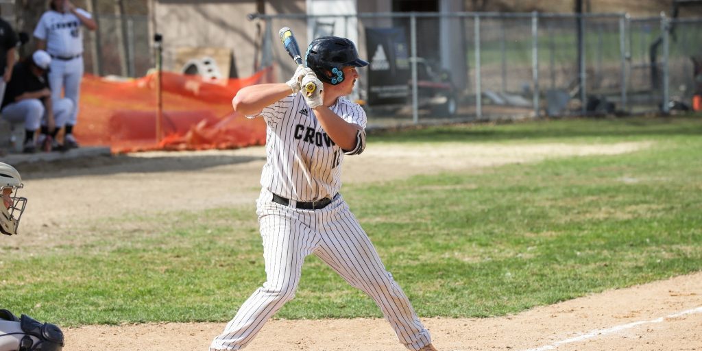 Riverside-Brookfield alum Howie Hatton set Crown College single-season marks in batting average and on-base percentage in 2023. His .486 average was good for fourth in Division III. Photo courtesy of Crown College Department of Athletics