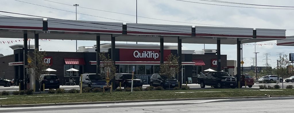 There are 20 gas lanes for cars and eight for trucks at the new Lansing QuikTrip Travel Center. (Photo by Bob Bong)