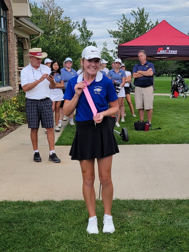 Orland Park's Jillian Cosler, shown after a golf tournament last year, won the 2023 Illinois State Junior Girls Golf Championship. Supplied photo
