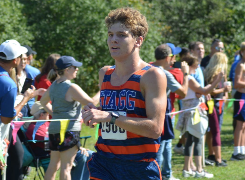 Stagg's Luke Barham finished second in the Tolefree/Farley XC Invitational on Sept. 23. Photo by Jeff Vorva