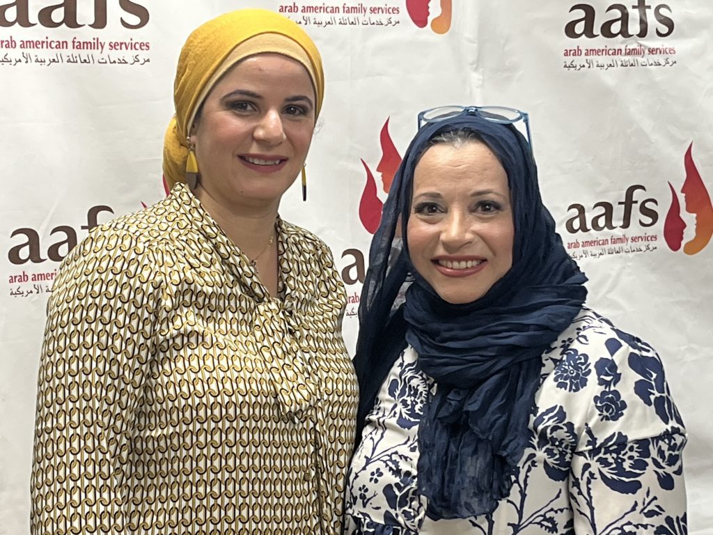 Arab American Family Services Co-Founders Nareman Taha (left) and Itedal Shalabi call themselves 'stubborn' women who helped make history. (Photos by Jeff Vorva)
