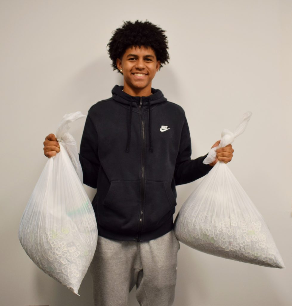 Ulises Cardenas, a senior basketball player at Evergreen Park, is collecting pop tabs to help the Ronald McDonald House. Photo courtesy of Evergreen Park High School